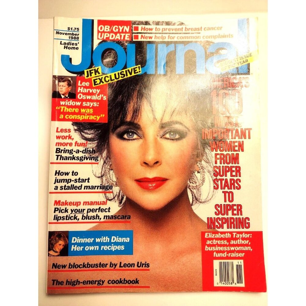 Journal Magazine Nov 1988 Elizabeth Taylor Liz JFK Oswald Conspiracy Princess Di